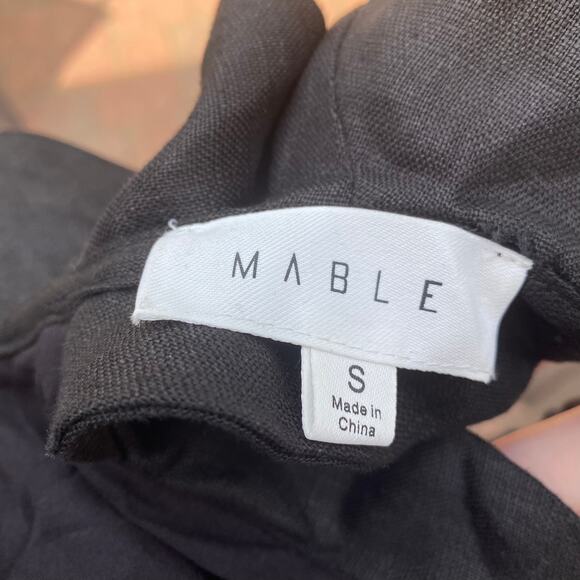 Mable Sleeveless Cut Out Waist Detail Ruffle Mini Dress Black Women's Size Small - Picture 9 of 13